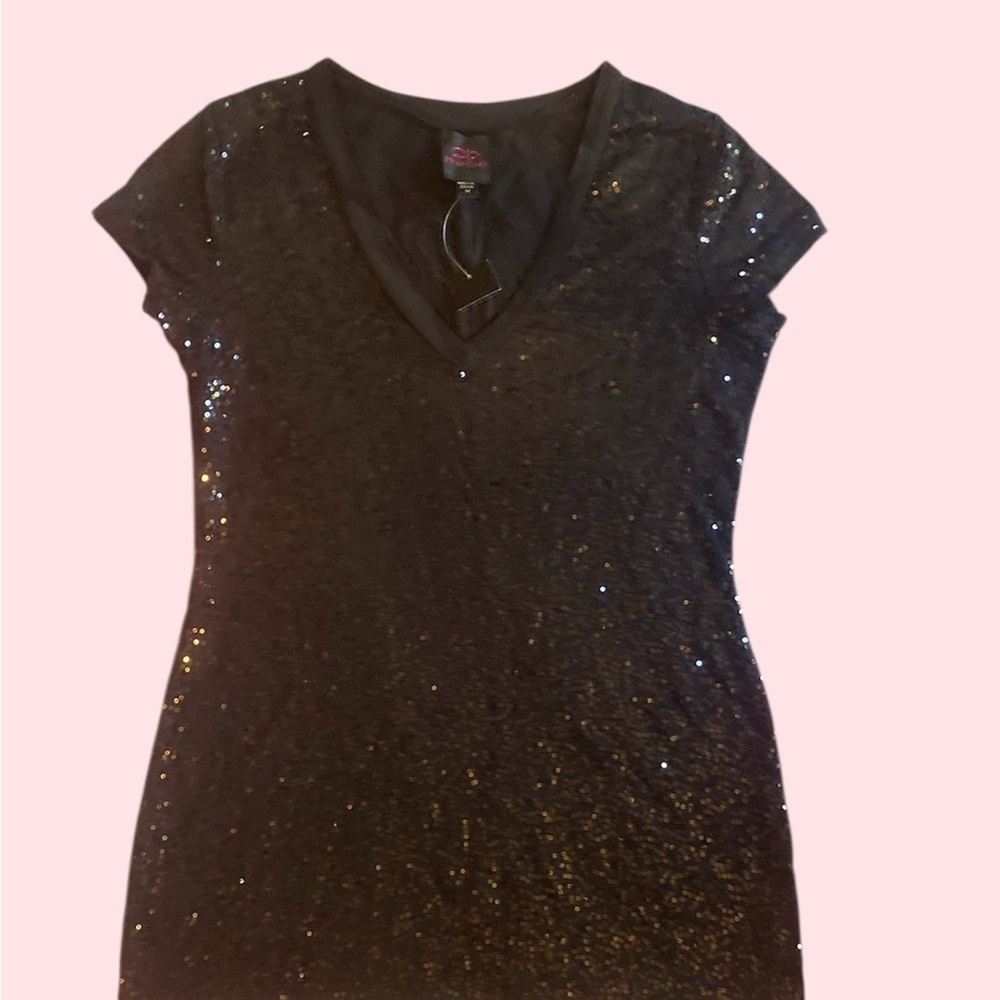 Bebe Black Sequins Top Sz. M